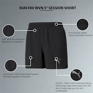 RUN Favourite Woven Session Men's 5" Shorts, Puma Black, extralarge-IND